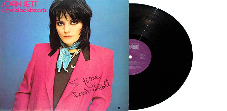 The album cover and vinyl record of I Love Rock ‘n Roll by Joan Jett & the Blackhearts